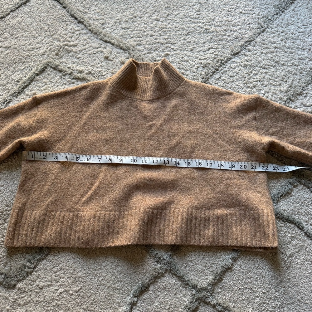 Petal & Pup sweater tan brown wool blend oversized crop boxy fit medium large - Picture 4 of 6